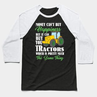 Tractor Happiness Farmer Baseball T-Shirt